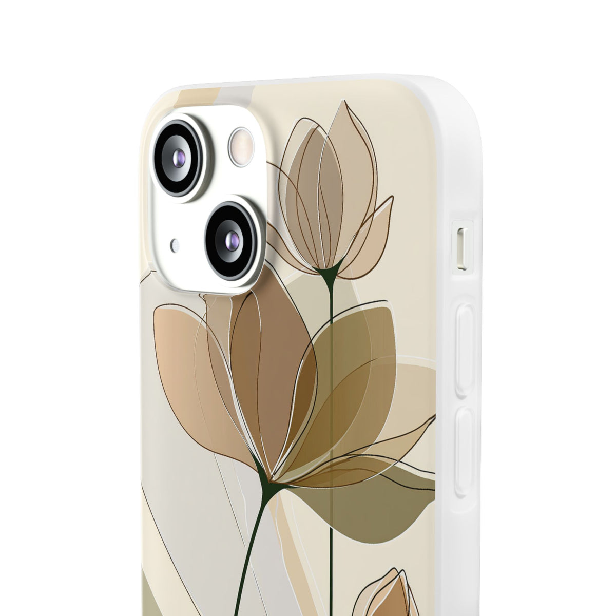 Translucent Petal Contour · Lite Phone Case for iPhone ·  Beige