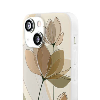 Translucent Petal Contour · Lite Phone Case for iPhone ·  Beige