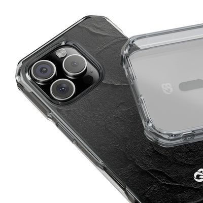 Obsidian Stucco Relief · Clear Impact Magnetic Phone Case for iPhone ·  Black