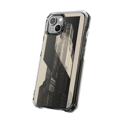 Beige Impact MagSafe Phone Case for iPhone - Monolith Urban Grid