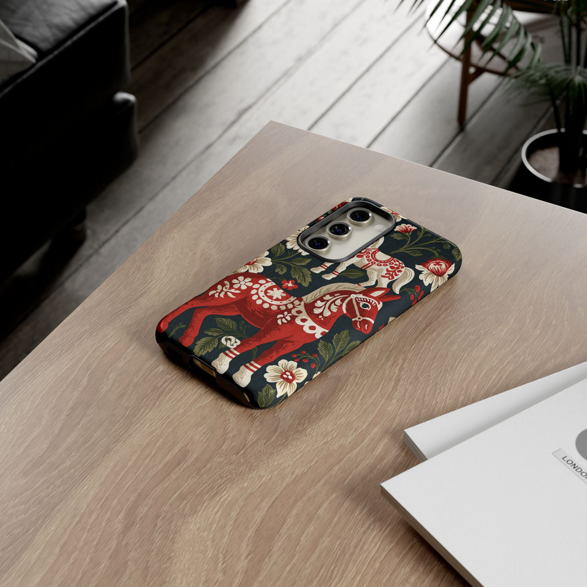 Nordic Dala Meadow · Tough Phone Case for Samsung · Red