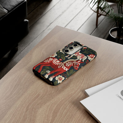 Nordic Dala Meadow · Tough Phone Case for Samsung · Red