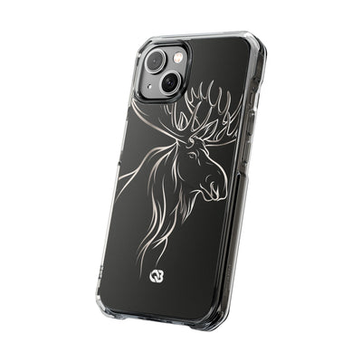 Nordic Moose Contour · Clear Impact Magnetic Phone Case for iPhone · Black