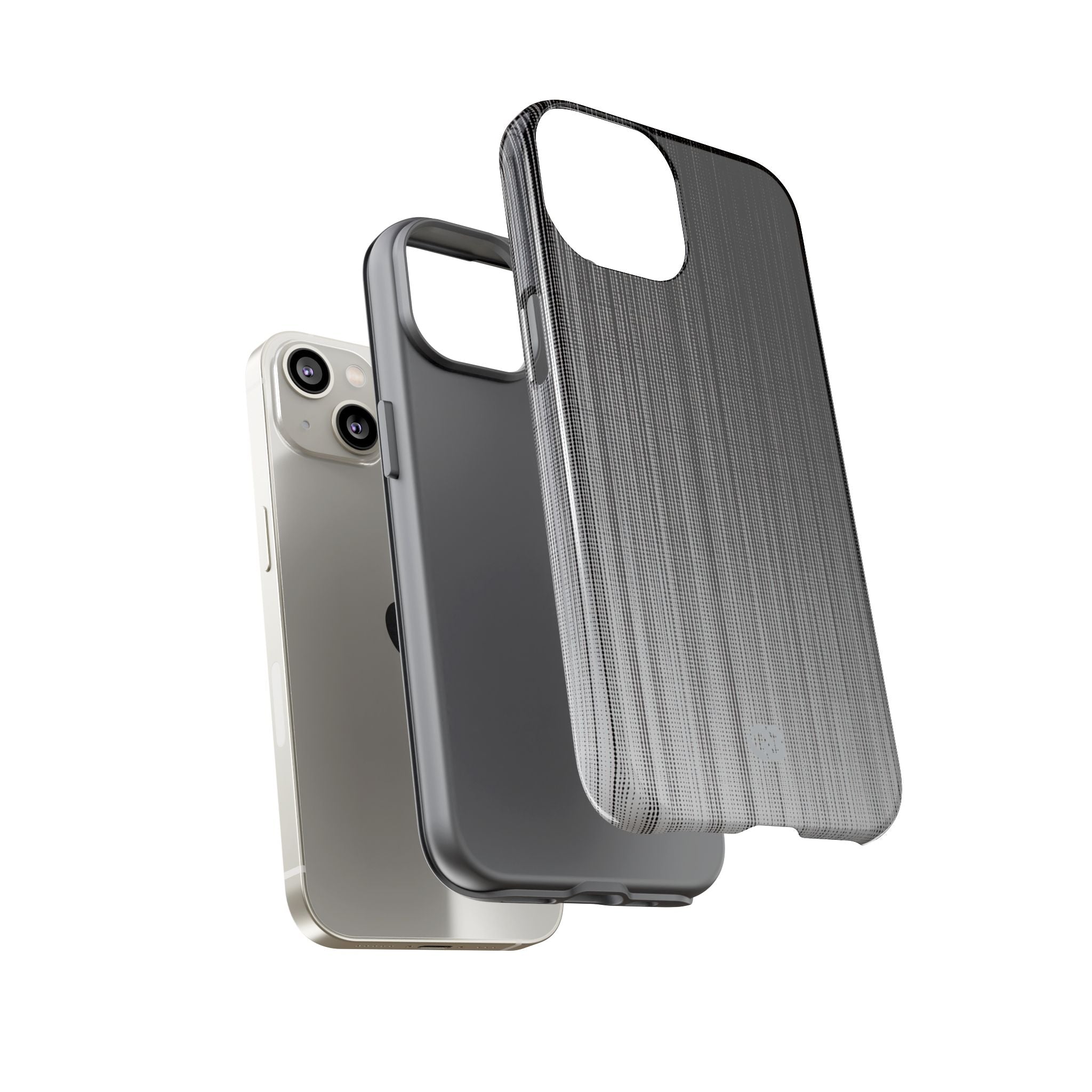 Grey Tough Phone Case for iPhone - Static Vertical Dither