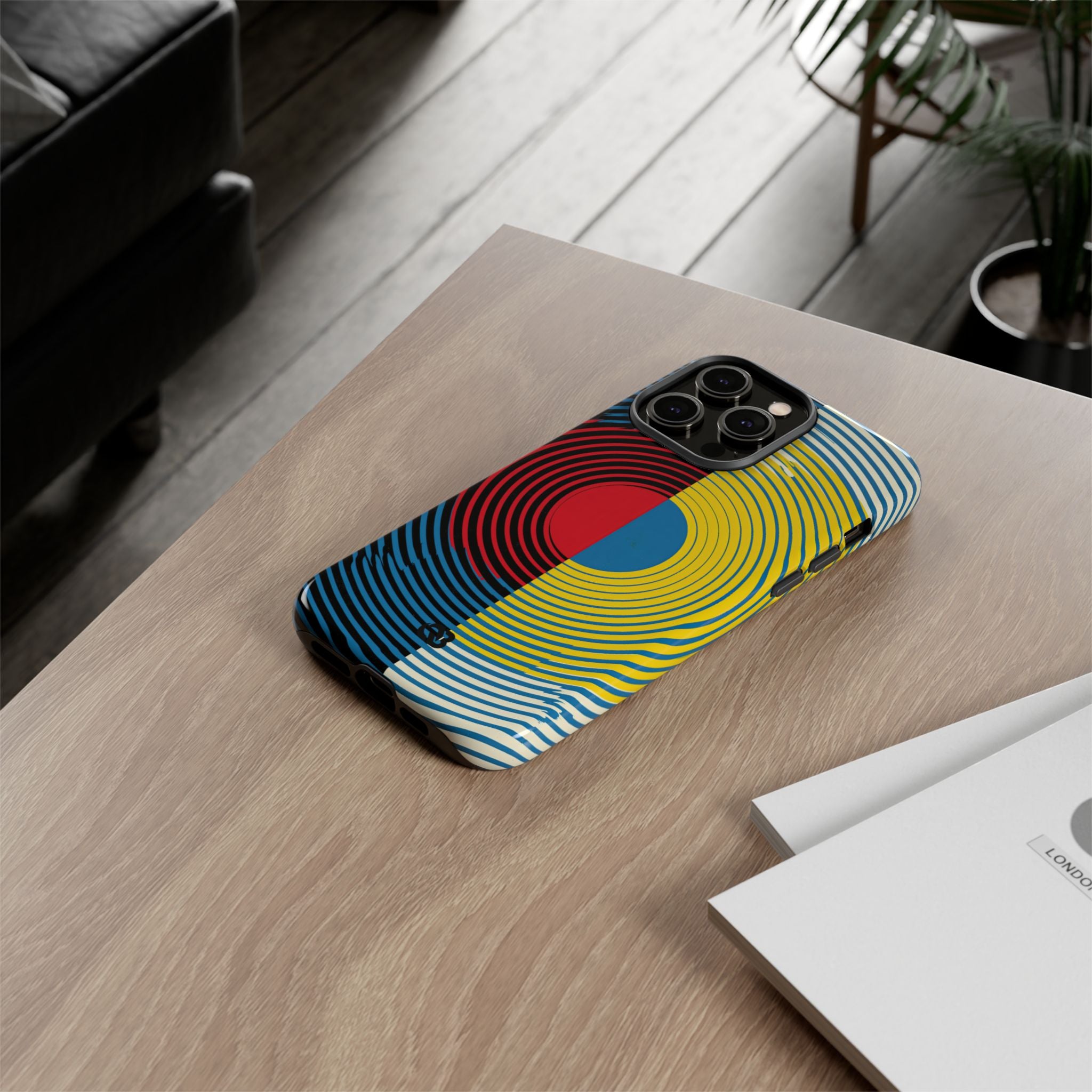 Blue Tough Phone Case for iPhone - Primary Circuit Orbit