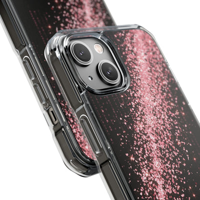 Rose Digital Cascade · Clear Impact Magnetic Phone Case for iPhone · Pink