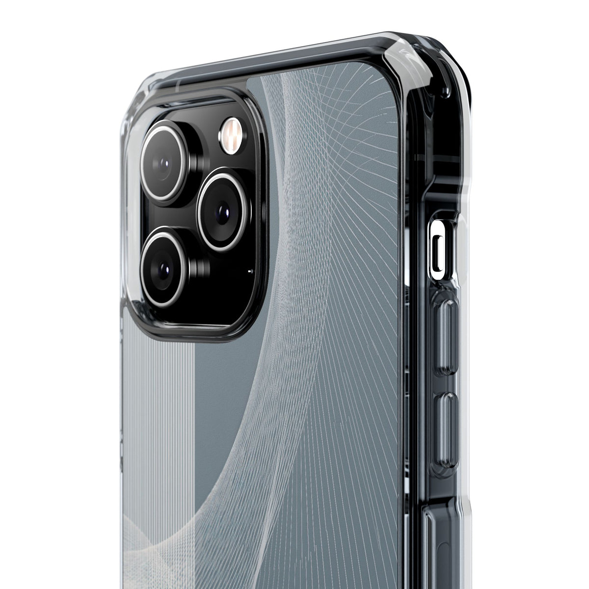 Slate Contour Drift · Clear Impact Magnetic Phone Case for iPhone · Grey