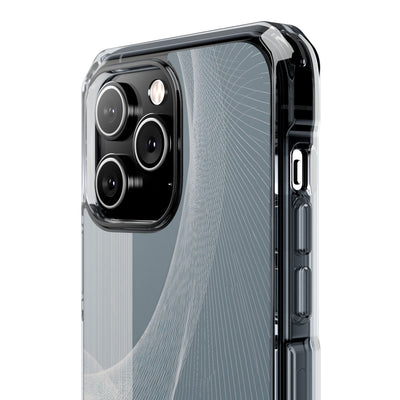 Slate Contour Drift · Clear Impact Magnetic Phone Case for iPhone · Grey