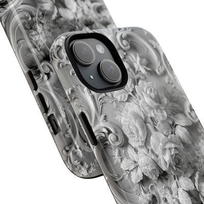 Rococo Marble Rose · Tough 2.0 Magnetic Phone Case for iPhone · White