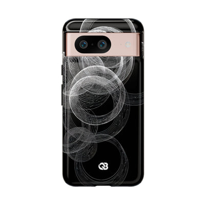 Black Tough Phone Case for Google Pixel - Kinetic Wireframe Orbit