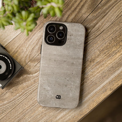Grey Tough Phone Case for iPhone - Brutalist Stone Grit