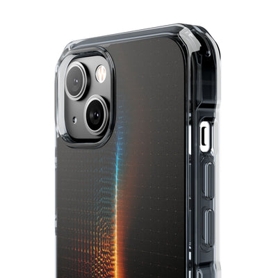 Luminous Refraction Grid · Clear Impact Magnetic Phone Case for iPhone · Black