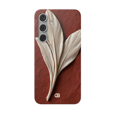 Carved Ivory Plume · Lite Phone Case for Samsung · Red