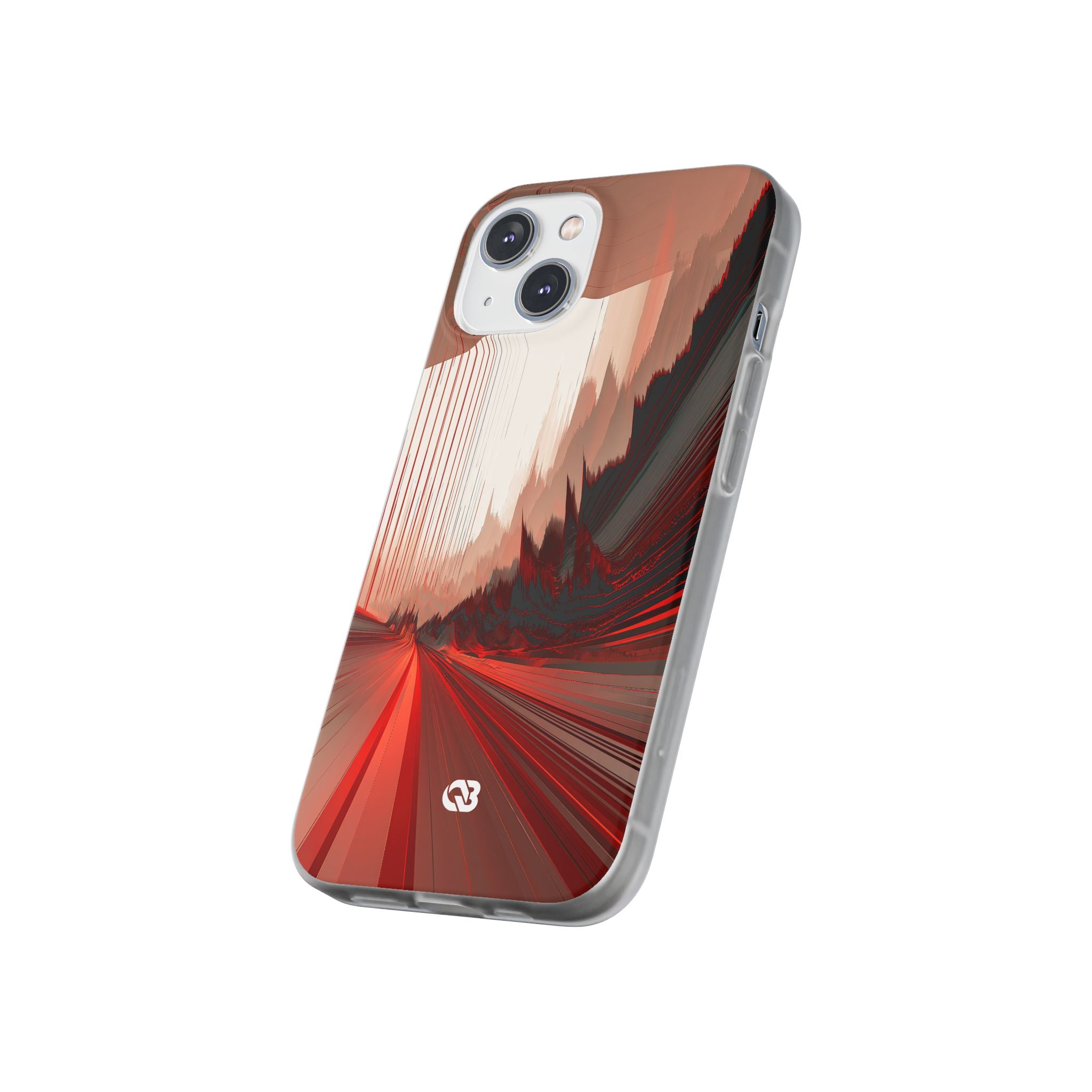 Red Lite Phone Case for iPhone - Crimson Pulse Horizon