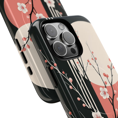 Black Tough 2.0 Magsafe Phone Case for iPhone - Kyoto Midnight Blossom