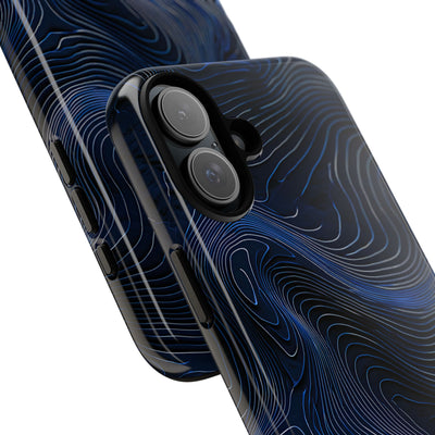 Blue Tough Phone Case for iPhone - Cobalt Contour Ridge