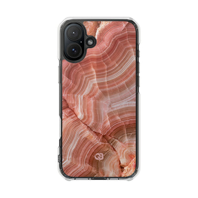 Blushing Rose Strata · Clear Impact Magnetic Phone Case for iPhone · Pink