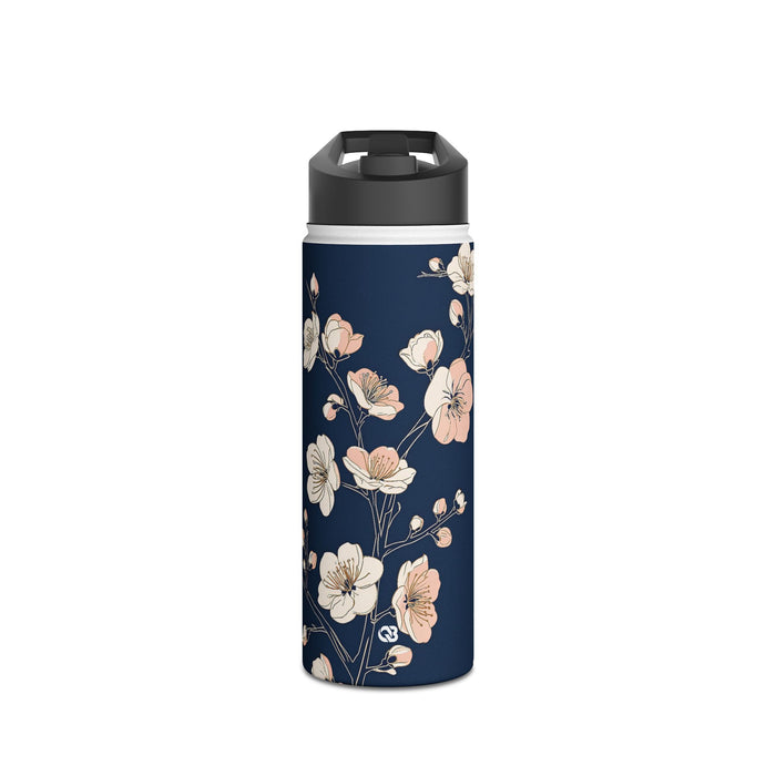 Midnight Plum Blossom · Insulated Water Bottle · Blue
