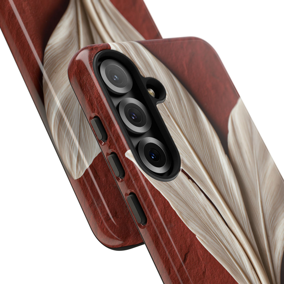 Carved Ivory Plume · Tough Phone Case for Samsung · Red