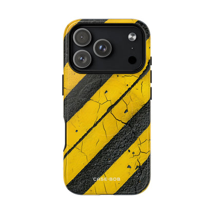 Yellow Stripe Distress iPhone 17 Pro Case - Tough+ - CASE•BOB