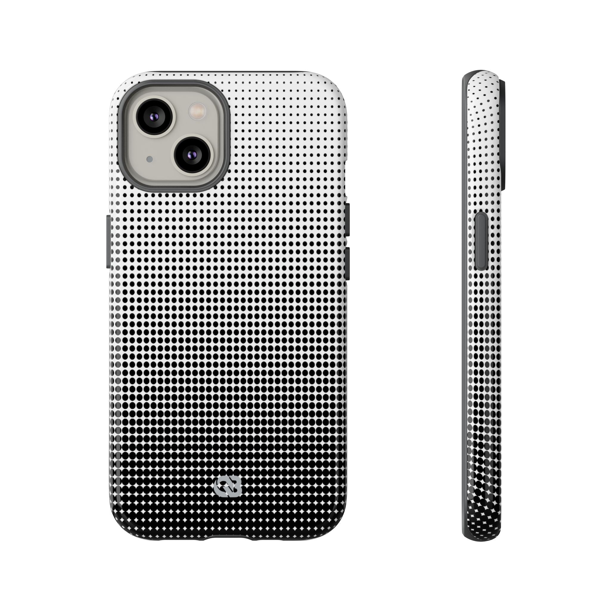 Black Tough Phone Case for iPhone - Obsidian Halftone Flux