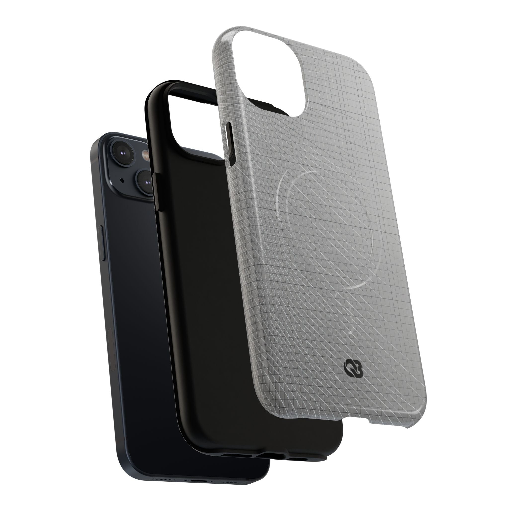 Grey Tough 2.0 Magsafe Phone Case for iPhone - Chrome Mesh Warp