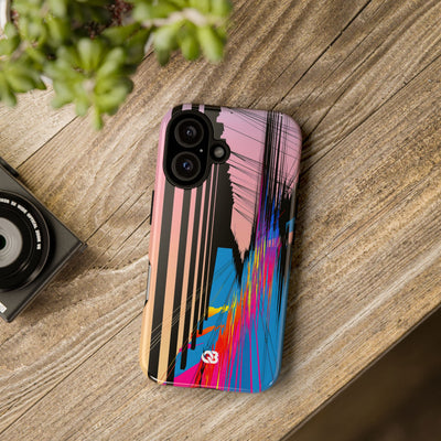 Blue Tough Phone Case for iPhone - Fractured Data Skyline