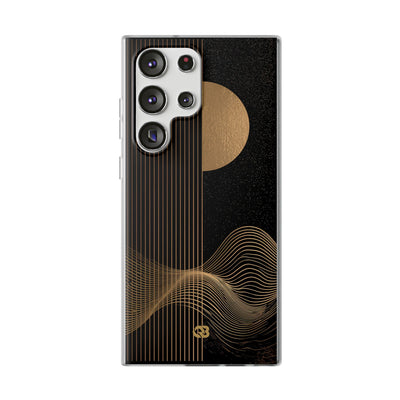 Gold Lite Phone Case for Samsung - Gilded Obsidian Dunes