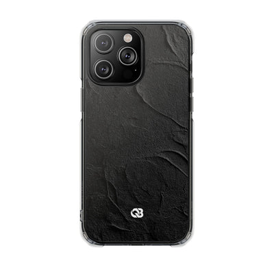 Obsidian Stucco Relief · Clear Impact Magnetic Phone Case for iPhone ·  Black