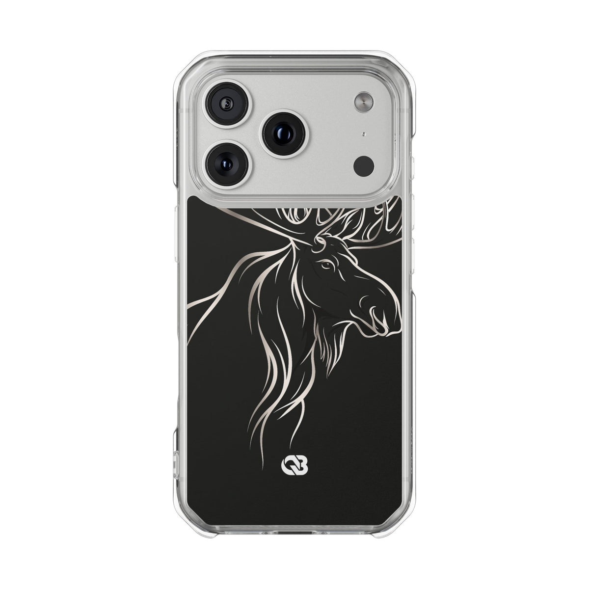 Nordic Moose Contour · Clear Impact Magnetic Phone Case for iPhone · Black