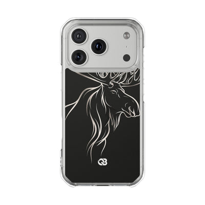 Nordic Moose Contour · Clear Impact Magnetic Phone Case for iPhone · Black
