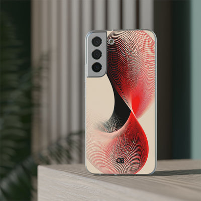 Red Lite Phone Case for Samsung - Crimson Grid Vortex