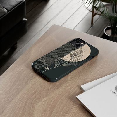 Black Tough Phone Case for iPhone - Obsidian Sand Willow
