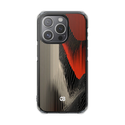 Red Impact MagSafe Phone Case for iPhone - Crimson Pulse Topo