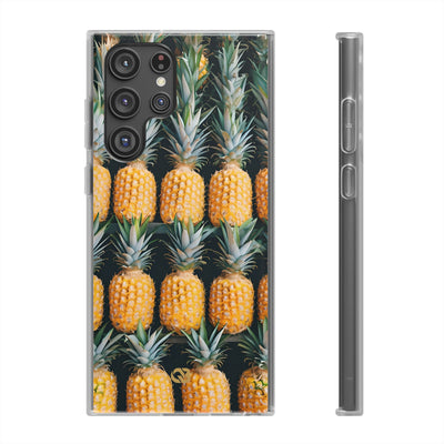 Gilded Pineapple Rows · Soft Phone Case for Samsung