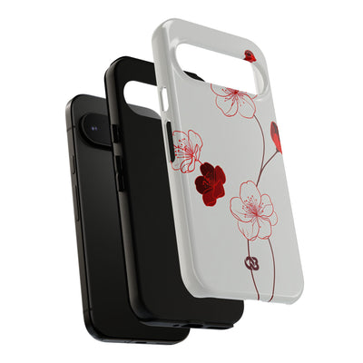 Red Tough Phone Case for Google Pixel - Kyoto Ember Bloom
