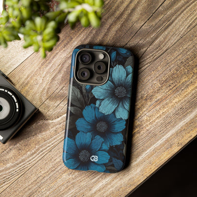 Obsidian Blue Petals · Coque de téléphone Tough pour iPhone