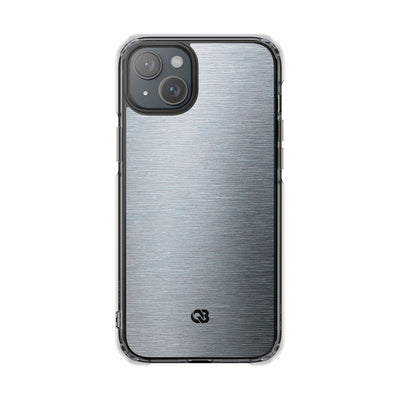 Brushed Aluminum · Clear Impact Magnetic Phone Case for iPhone ·  Silver