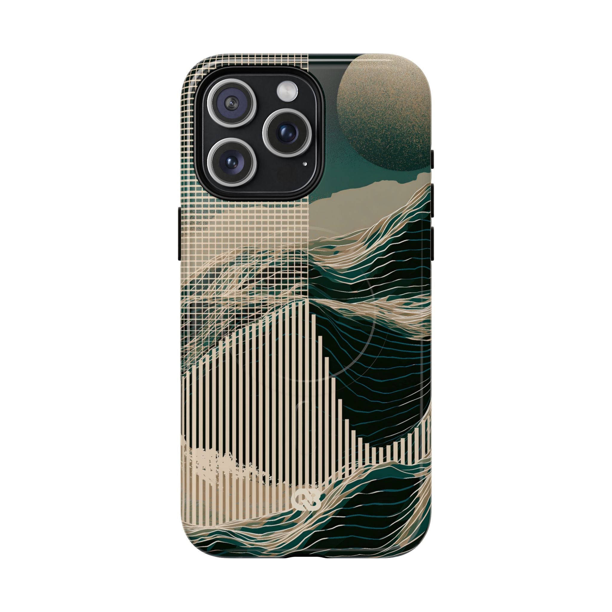 Green Tough 2.0 Magsafe Phone Case for iPhone - Lunar Moss Topography