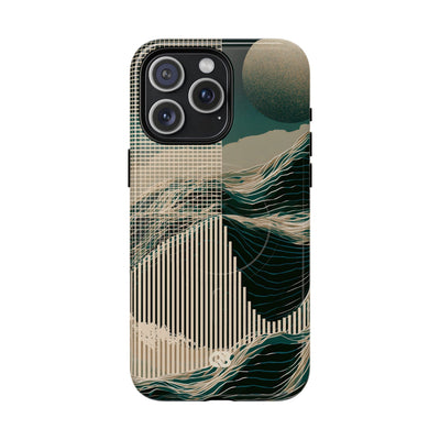 Green Tough 2.0 Magsafe Phone Case for iPhone - Lunar Moss Topography