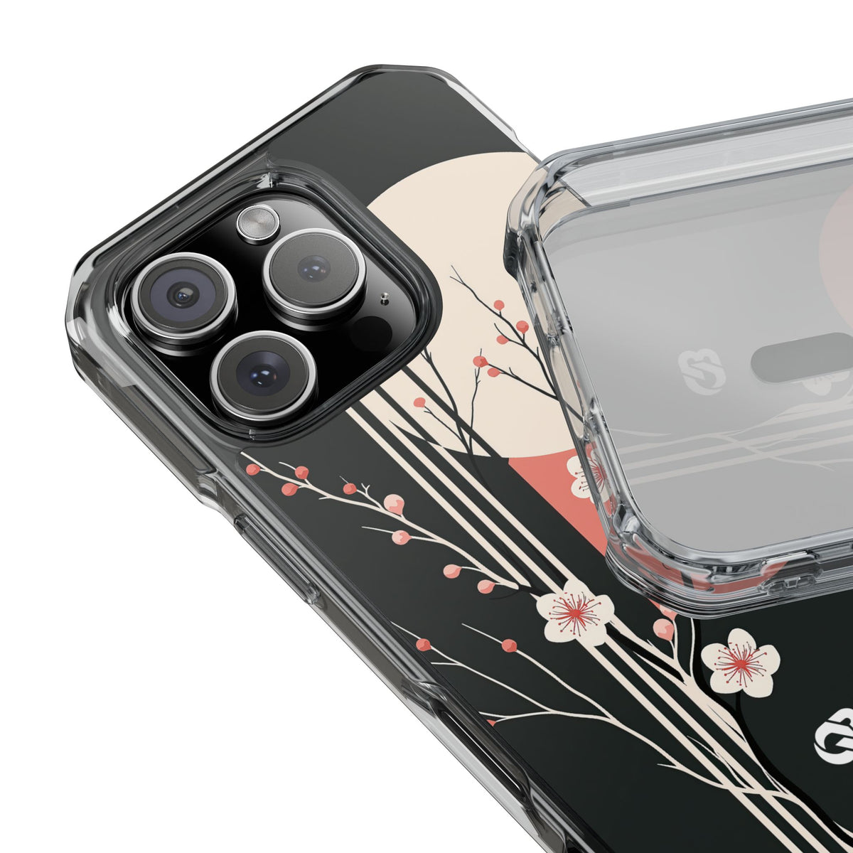 Nocturne Sakura Branch · Clear Impact Magnetic Phone Case for iPhone ·  Black
