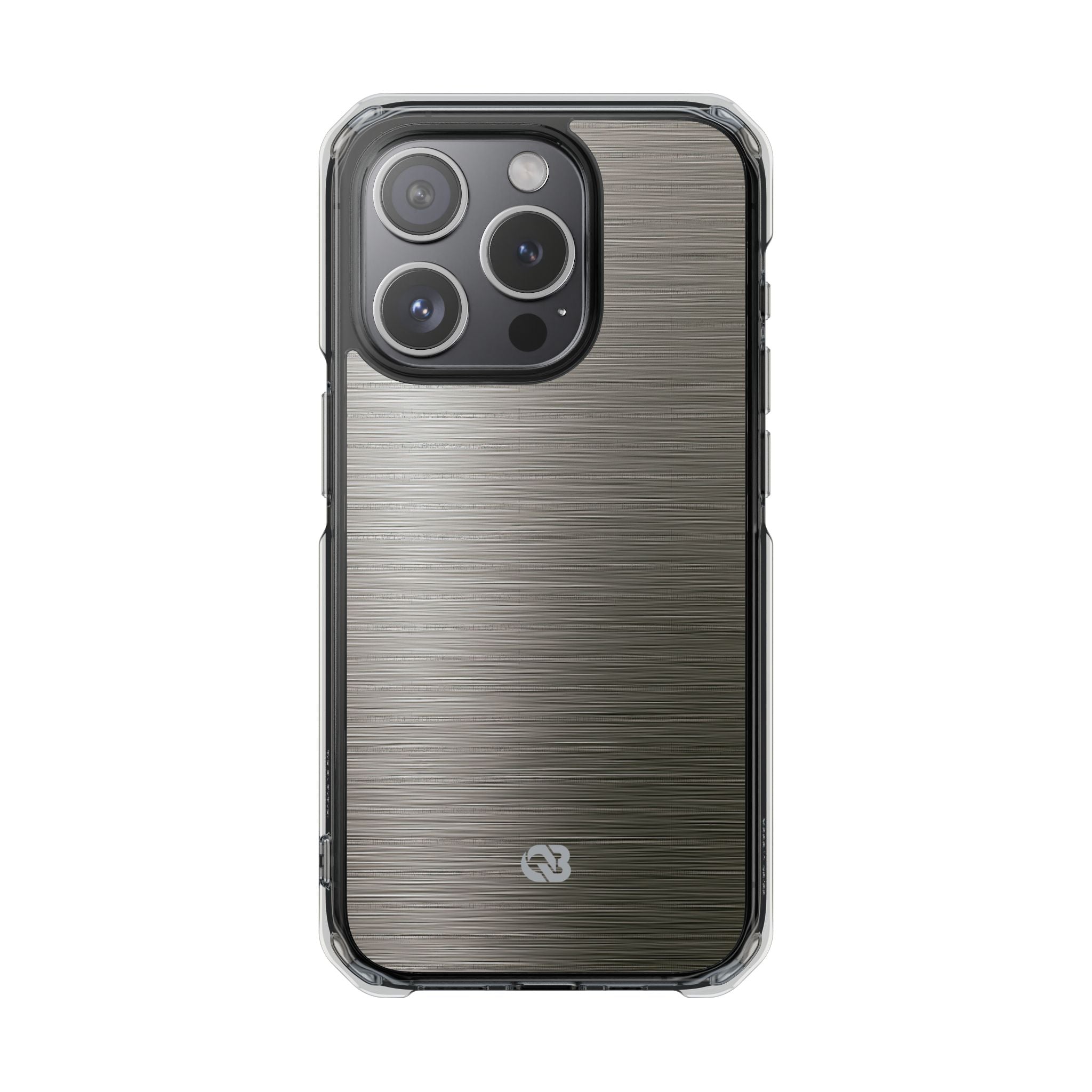 Grey Impact MagSafe Phone Case for iPhone - Brushed Industrial Steel