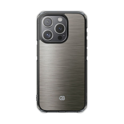 Grey Impact MagSafe Phone Case for iPhone - Brushed Industrial Steel