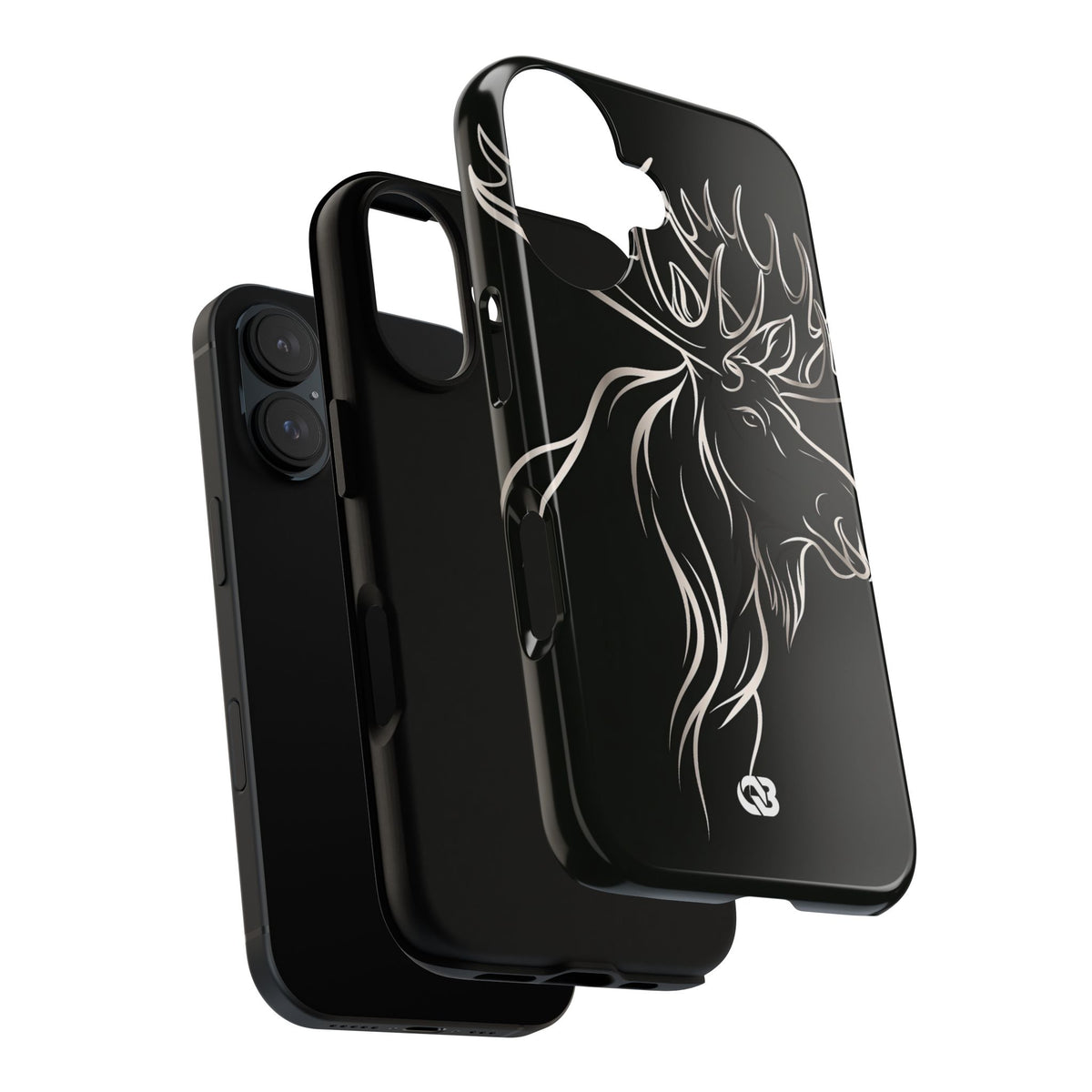 Nordic Moose Contour · Tough Phone Case for iPhone · Black