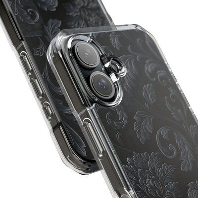 Obsidian Damask · Clear Impact Magnetic Phone Case for iPhone ·  Black