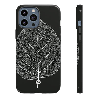 Monochrome Leaf Skeleton · Tough Phone Case for iPhone · Black