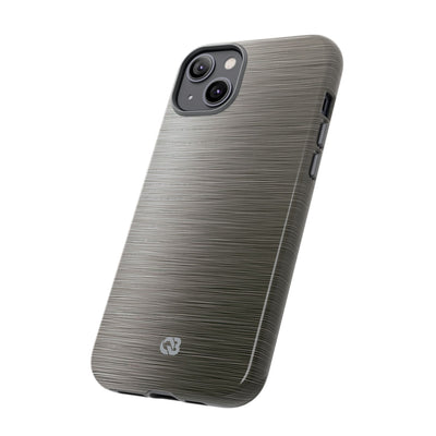 Grey Tough Phone Case for iPhone - Brushed Industrial Steel