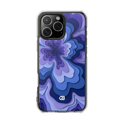 Periwinkle Strata Bloom · Clear Impact Magnetic Phone Case for iPhone · Purple