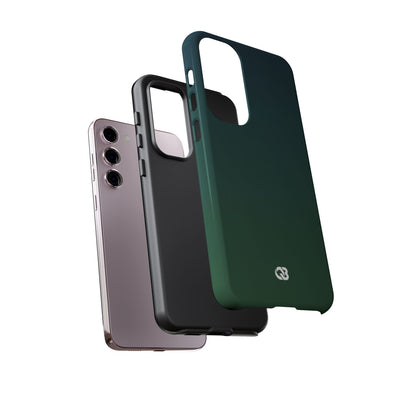 Green Tough Phone Case for Samsung - Midnight Pine Horizon