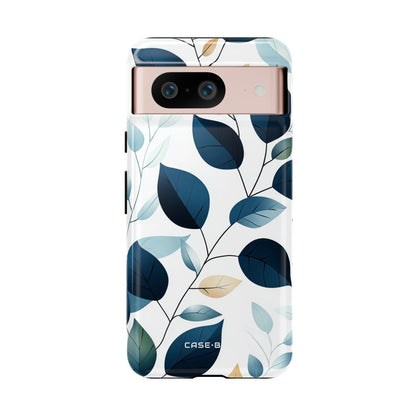 Navy Leaf Veins Google Pixel 8 Case - Tough